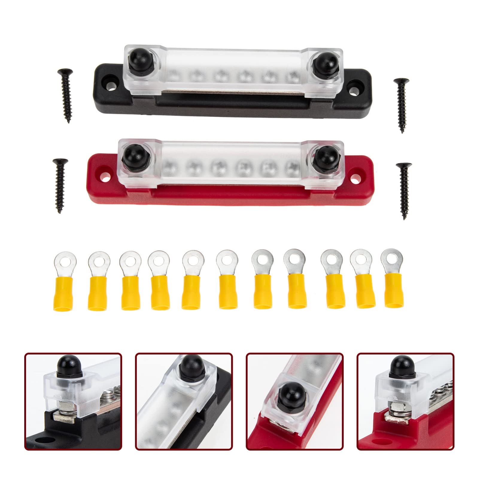 Stromverteilerblock M4x6 M6x2 aus Kupfer für Yacht und Truck