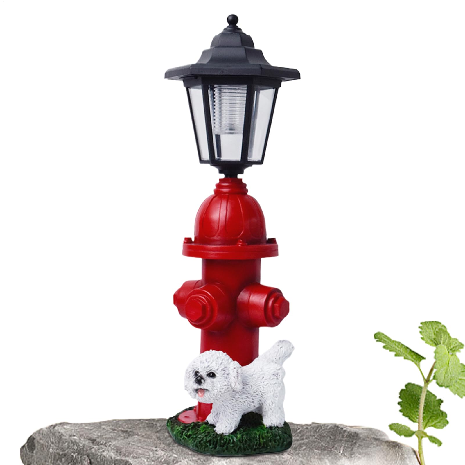 Sculpture lumineuse bouche d'incendie en résine premium pour aménagement extérieur haut de gamme