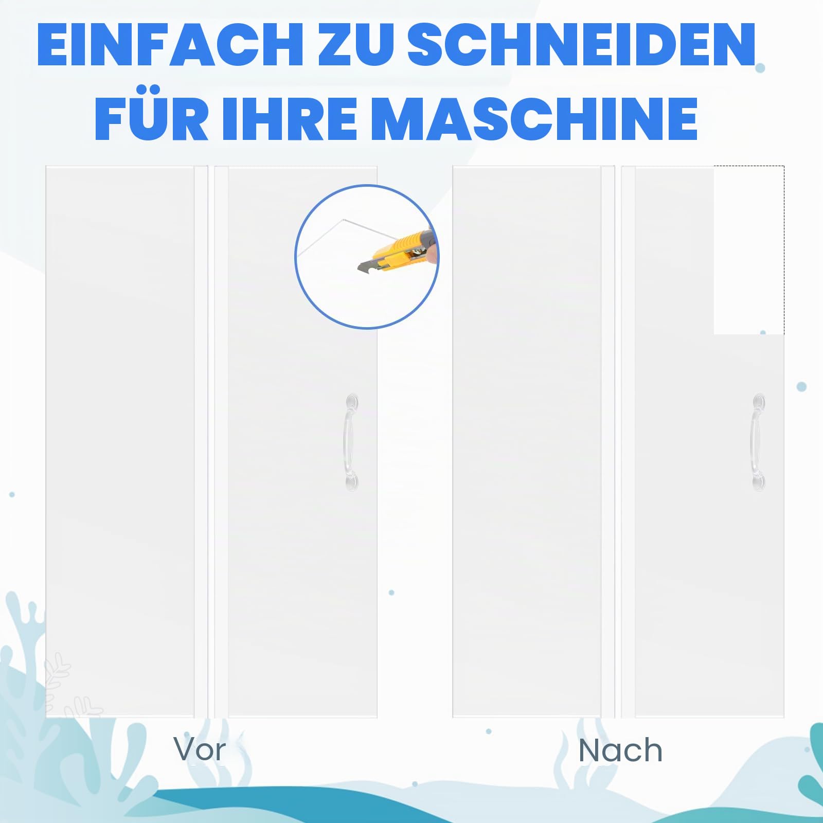Sieral Aquarium-Überdachungs-Set aus Polycarbonat, 60 x 30 x 0,3 cm, für 15/20 Stunden, 55 Gallonen ohne Mittelstrebe, Aquarium-Abdeckung, Aquarium-Deckel mit Hakenmesser, transparent