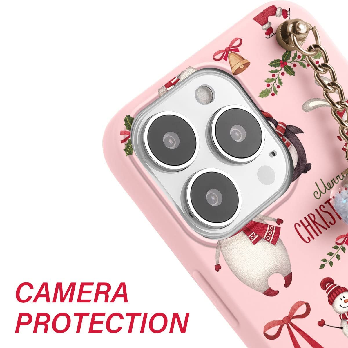 Yoedge Natale Custodia Bracciale per Apple iPhone 6 Plus 5,5 con Catena, Wristband Cover con Babbo Natale Alce Disegno, Squishy Silicone Antiurto Protezione Case per iPhone6 Plus, Alce