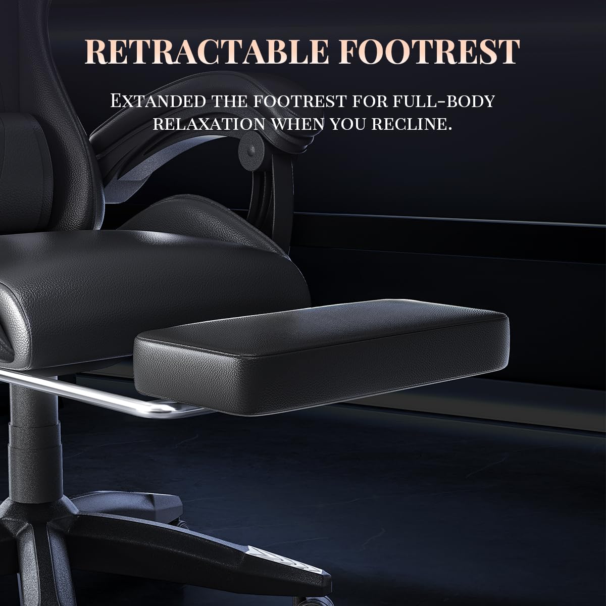 bigzzia Chaise Gaming avec Fonction Massage, Ergonomique Chaise de Gaming Ergonomique avec Coussin Lombaire Massant, Fauteuil Gaming réglable et pivotant capacité de Charge 150 kg