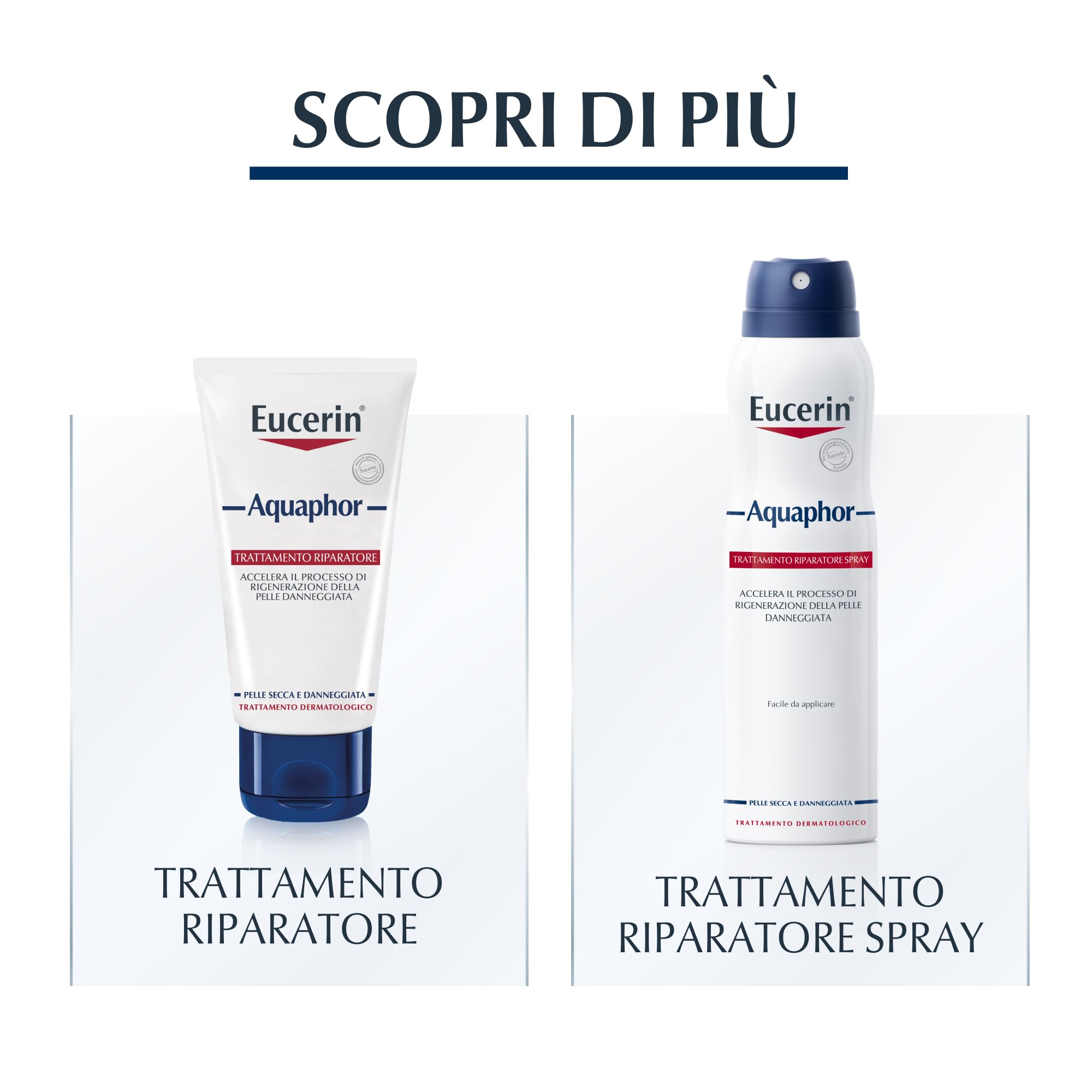Eucerin Aquaphor SOS Riparatore Labbra 10 g, Balsamo labbra per cura e sollievo immediato in 60 secondi, Burrocacao per pelle secca, screpolata e danneggiata ad azione rapida