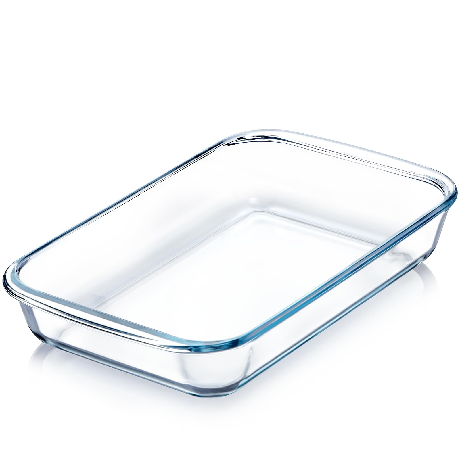 NUTRIUPS 2QT Rectangular Glass Baking Dish,Glass Pan with Handle