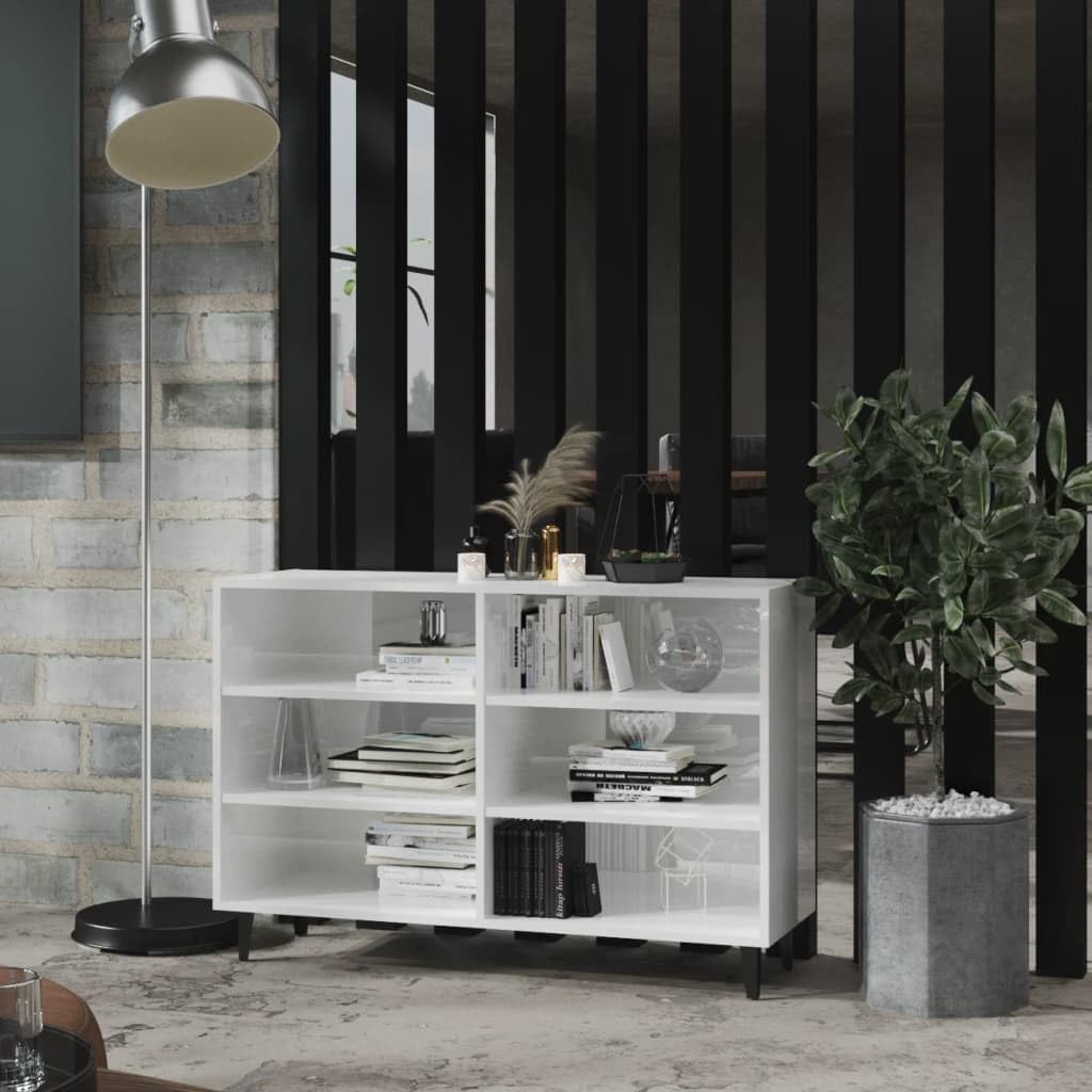 Maison Exclusive - Credenza Bianco Lucido 102x35x55 Cm In Legno Multistrato 88617598
