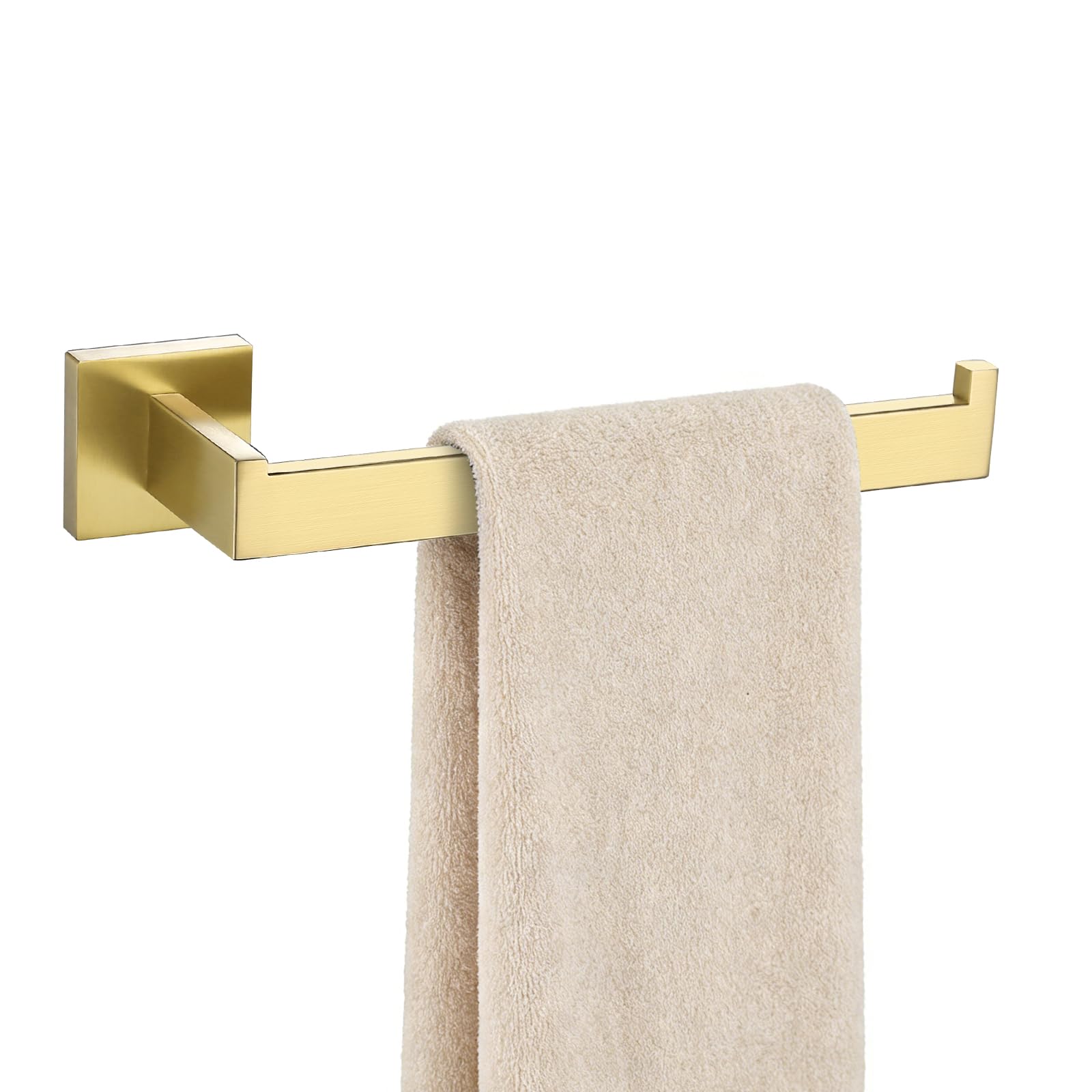 YACVCL Bathroom Towel Rail Wall Mounted Brushed Gold, 304 Stainless Steel Hand Towel Holder Bath Accessories Towel Rack, Toilet Paper Holder Towel Bar for Bathroom 25cm/9.8in