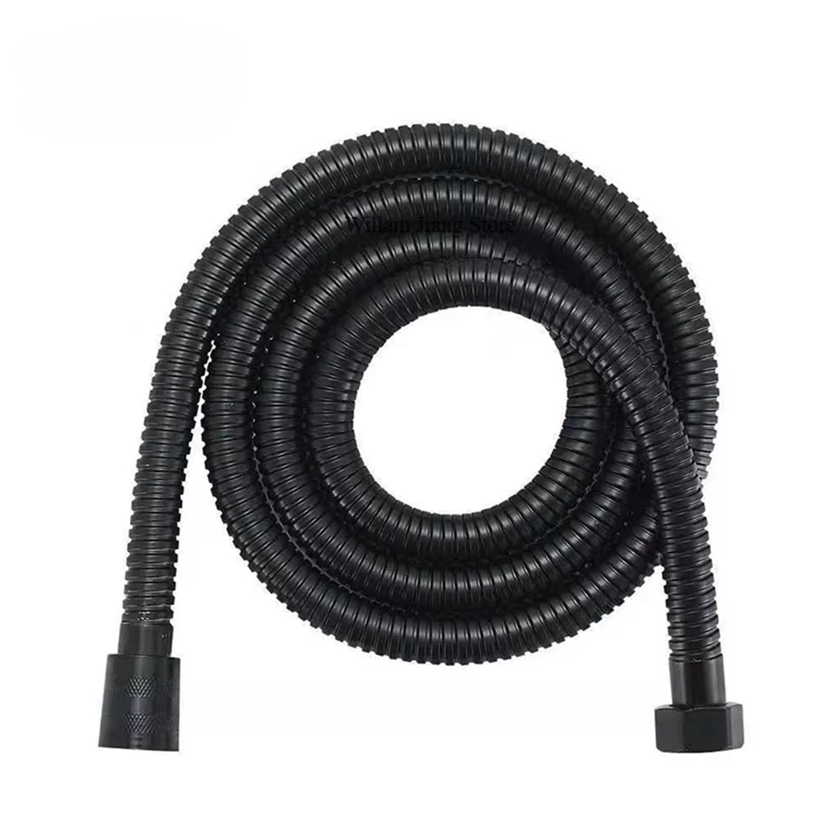 Luoaxinn Black Stainless Steel Corrugated Pipe Shower Hose 1.5/2M /Silver Flexible Stainless Steel Long Bathroom Pipe Extension Accessories(,1.5M)