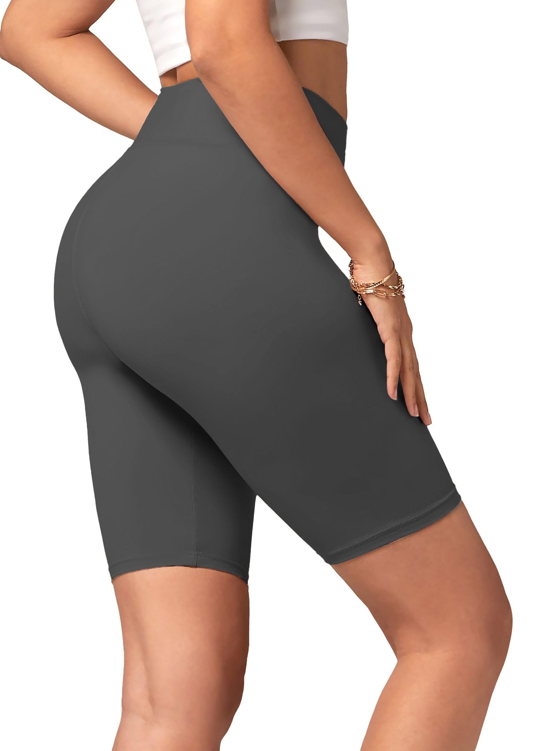 Conceited High Waisted Ultra Soft Leggings for Women - Full Length, Capri Length and Biker Shorts - Available in Plus Size