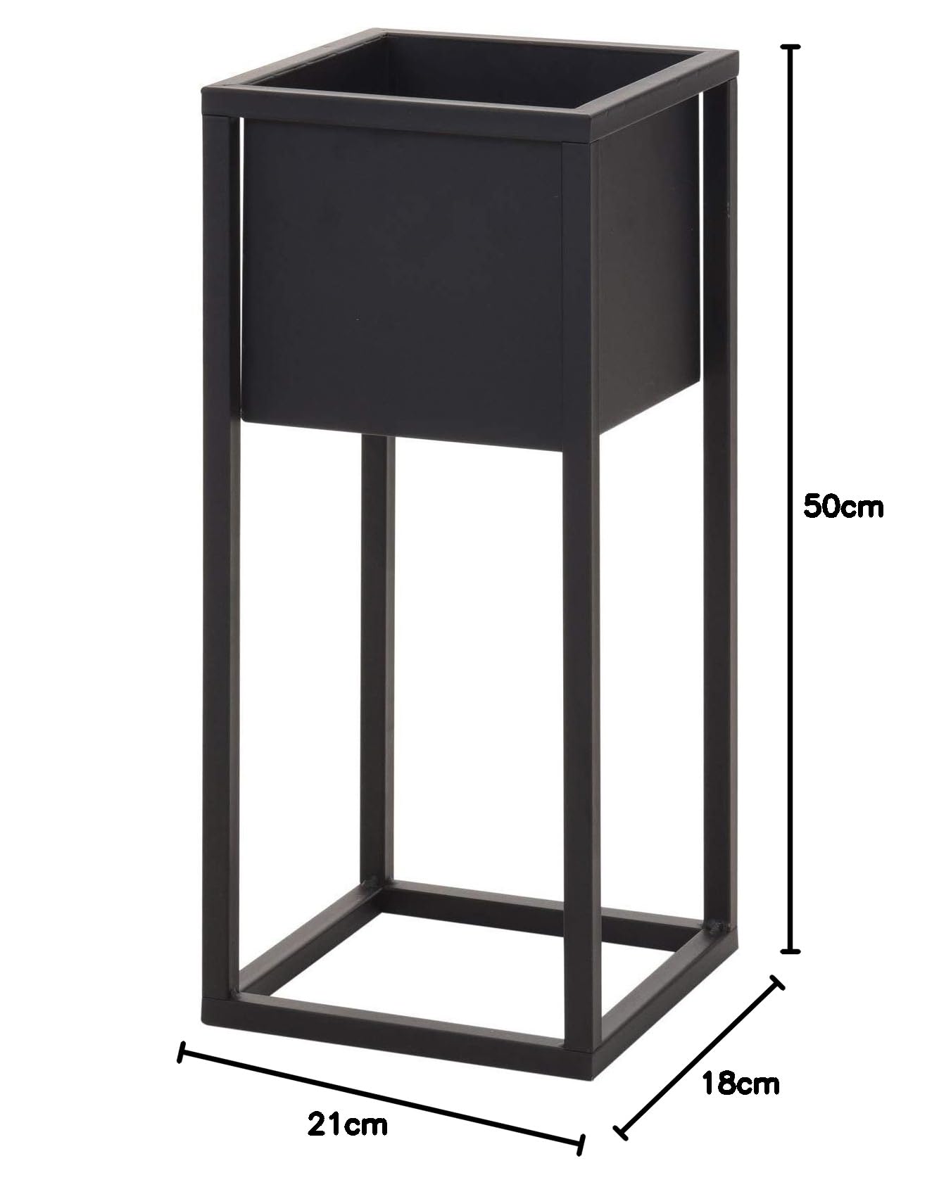 Vaso Portafiori In Metallo Geometrico – Supporto Per Piante Grasse – Decorazione Casa O Giardino (Nero) - 2