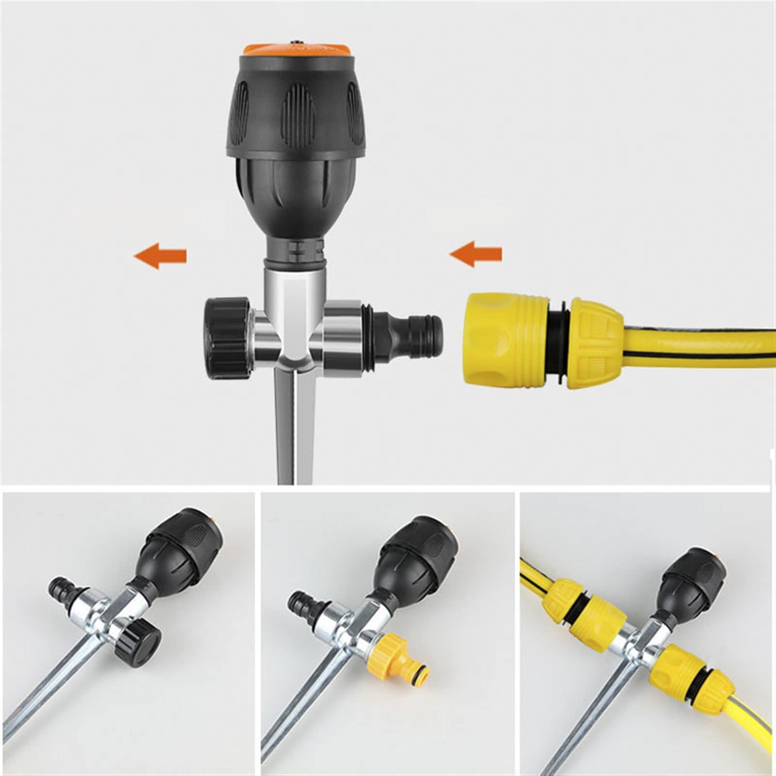 Gartensprinkler für Yard Lawn Gras Bewässerung 360 automatisch rotierender Wassersprinkler Tandem-Wassersprüher Gartengeräte und -geräte (Color : Plastic Model)