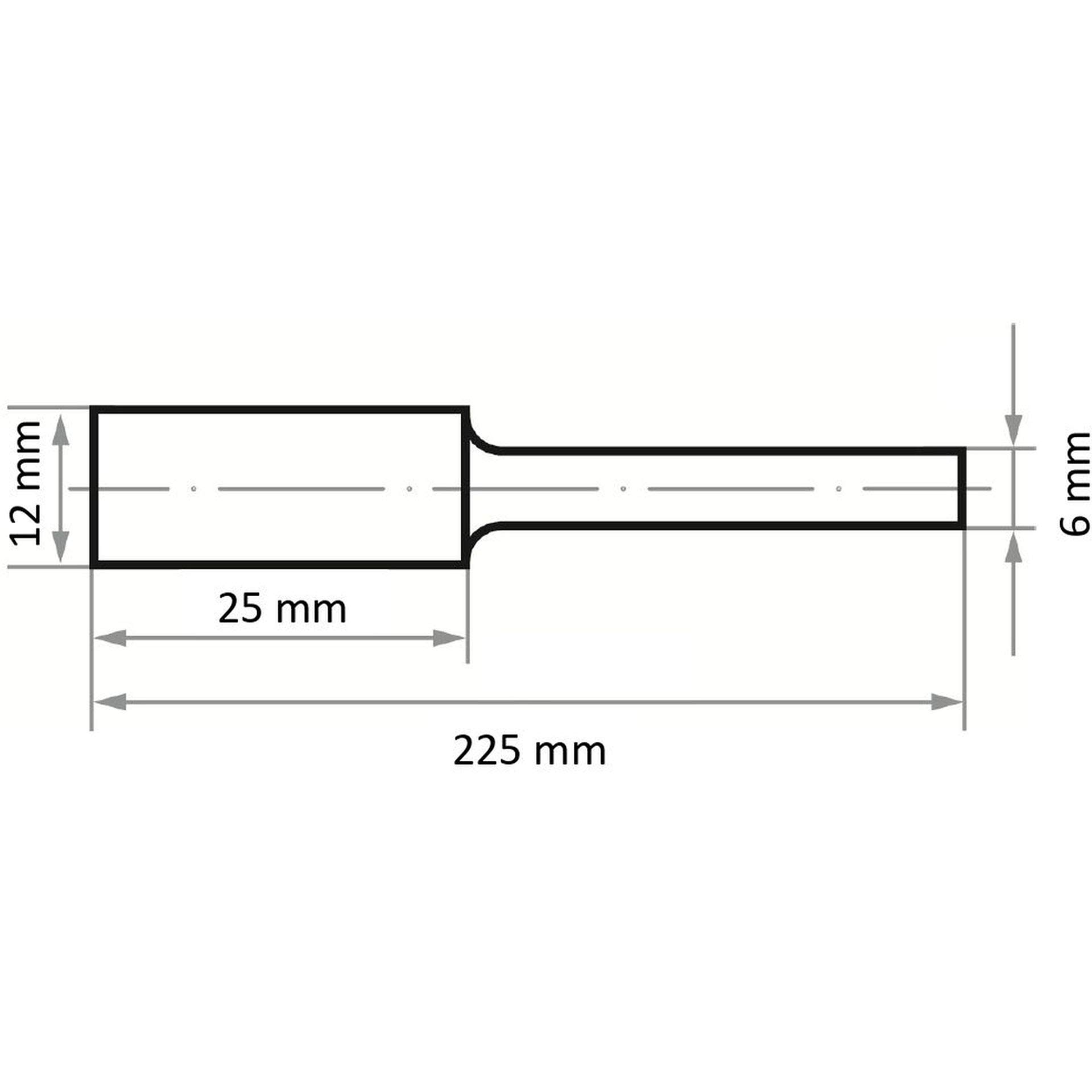 Fresa HFA cilindro acciaio 12x25 mm gambo 6 mm | ingranaggio 7 | gambo lungo