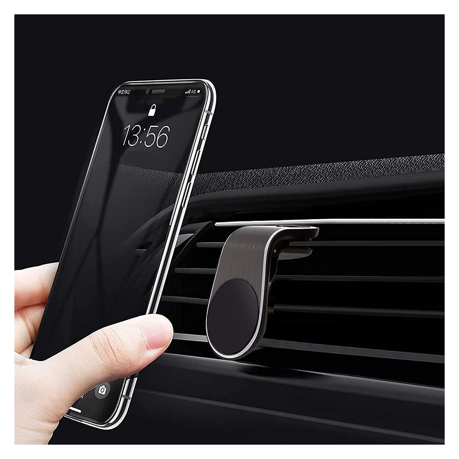 JJJ Samochodowy uchwyt na telefon do odpowietrzania powietrza, magnetyczny uchwyt na telefon komórkowy z klipsem do iPhone 11 Pro MAX/XR/XS MAX (kolor: szary)