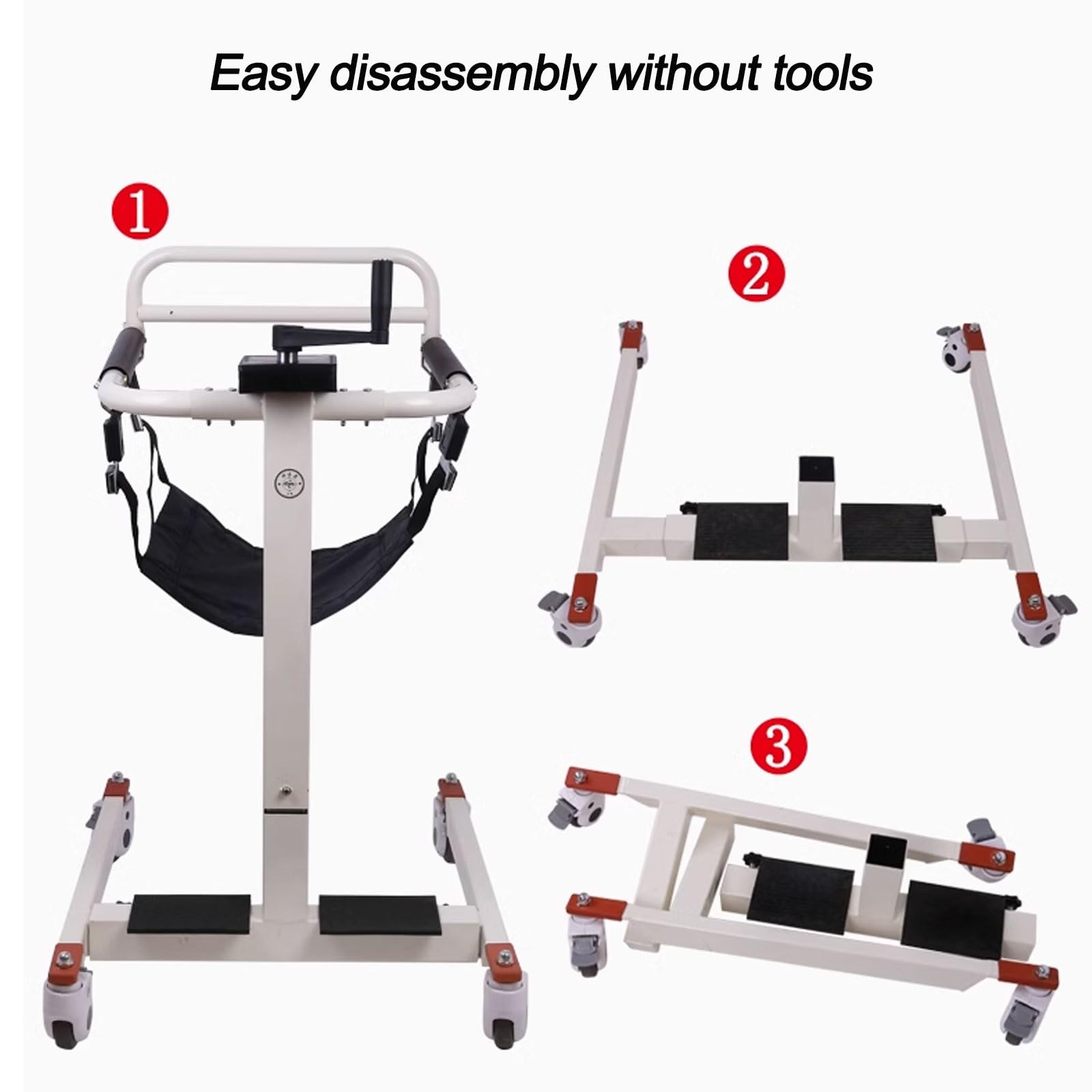 Silla de Traslado de Pacientes, Silla de Ruedas Portátil de Transferencia de Pacientes for El Hogar, Silla de Ducha de Baño, Ajustable en Altura y Ancho (Size : D)