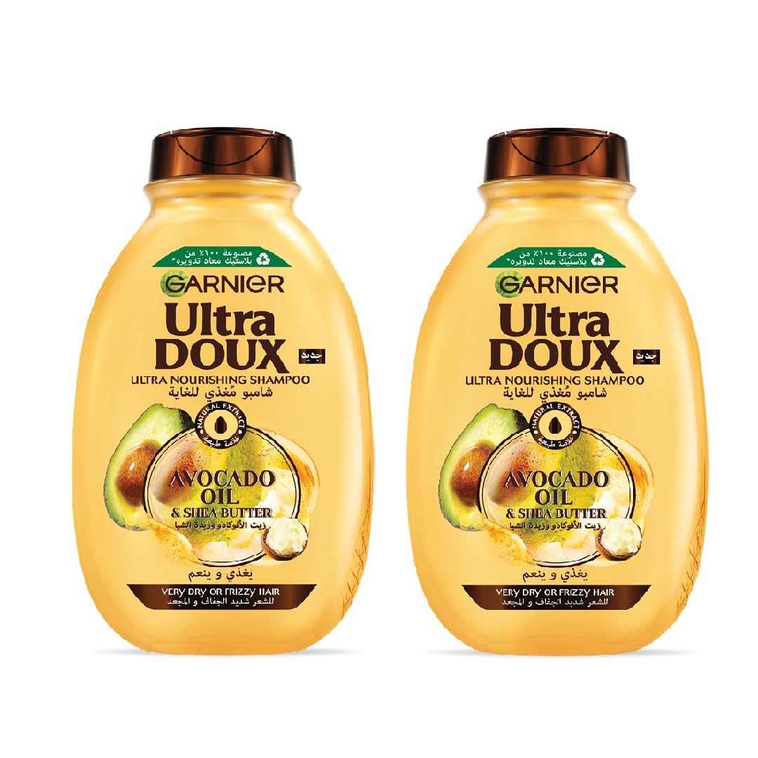 GarnierUltra Doux Nourishing Avocado & Shea Butter Shampoo 400Ml, Pack Of 2