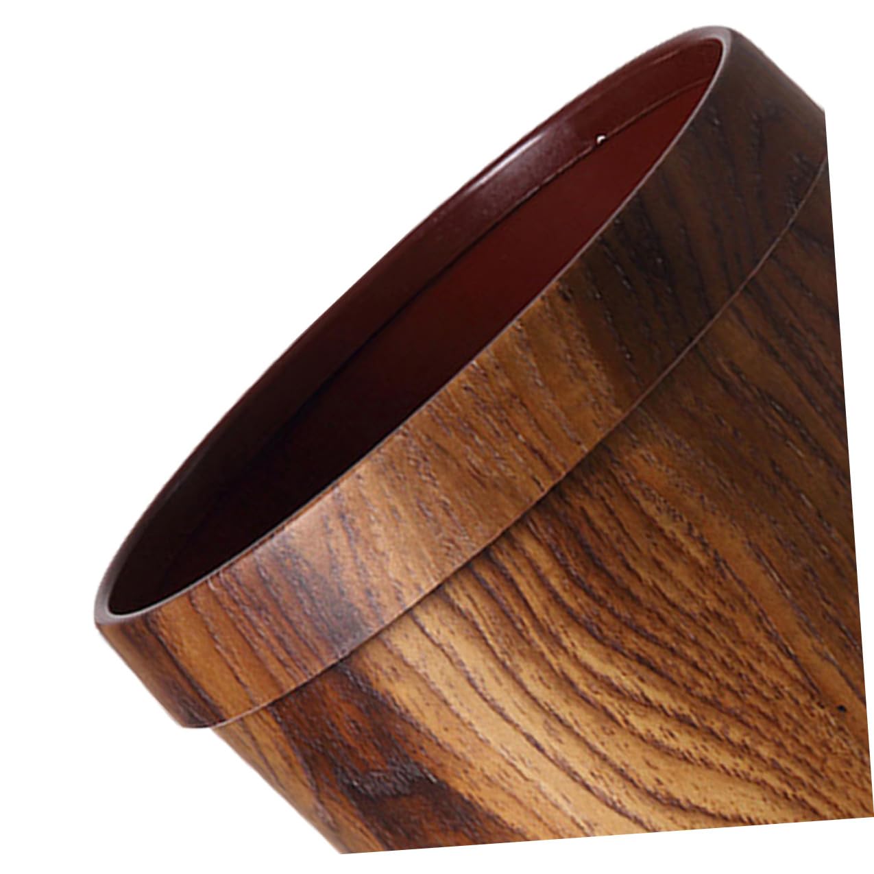 Alipis Wooden Trash Can Open Top Garbage Bucket Retro Rubbish Bin Container Waste Paper Basket Litter Bucket for Kitchen Office Home Bathroom Under Desk
