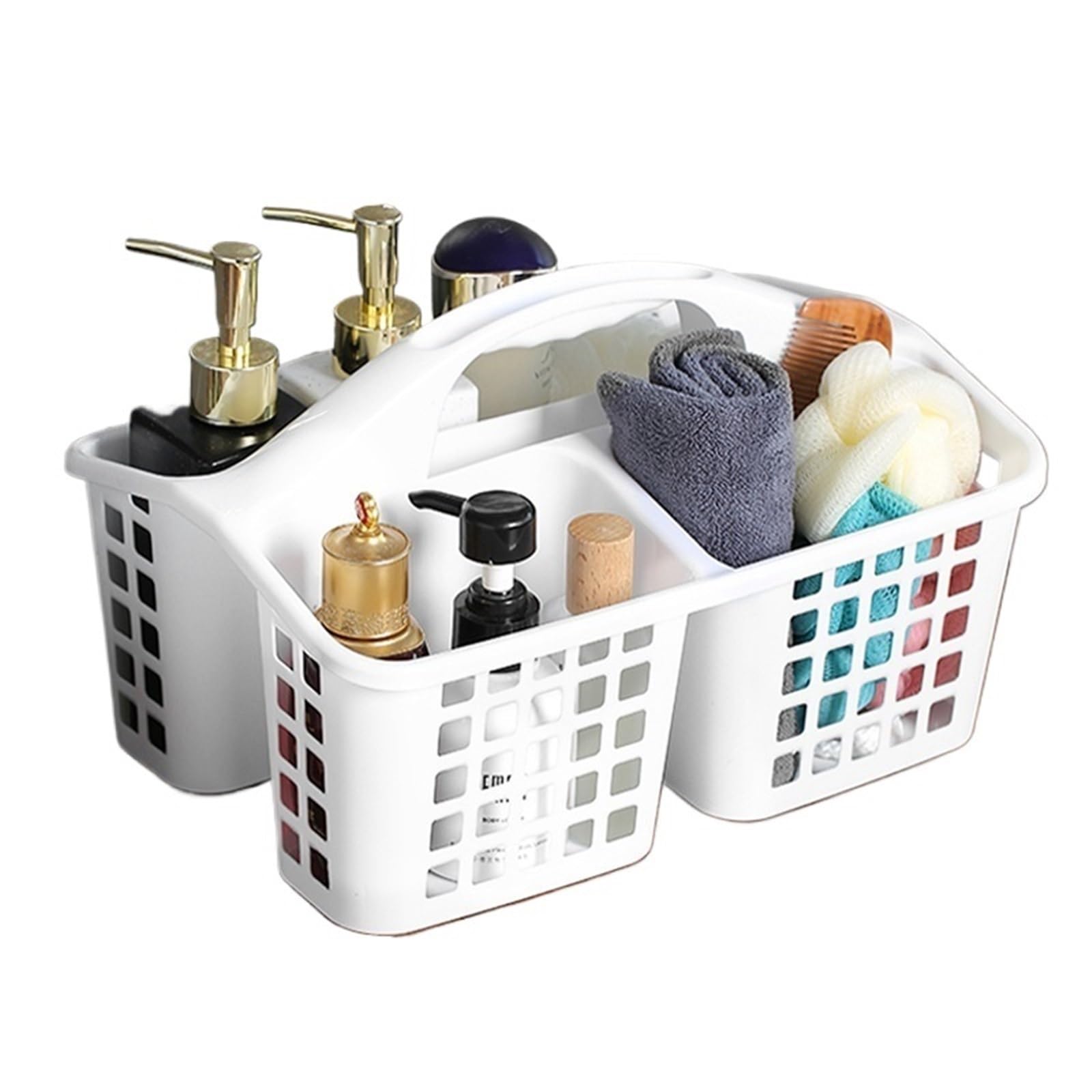 WSQHAO 2Pcs Plastic Shower Caddy Basket Portable Divided Cleaning Supply Storage Organizer With Handle For Dormitory Kitchen Bathroom for Shower(Color2)