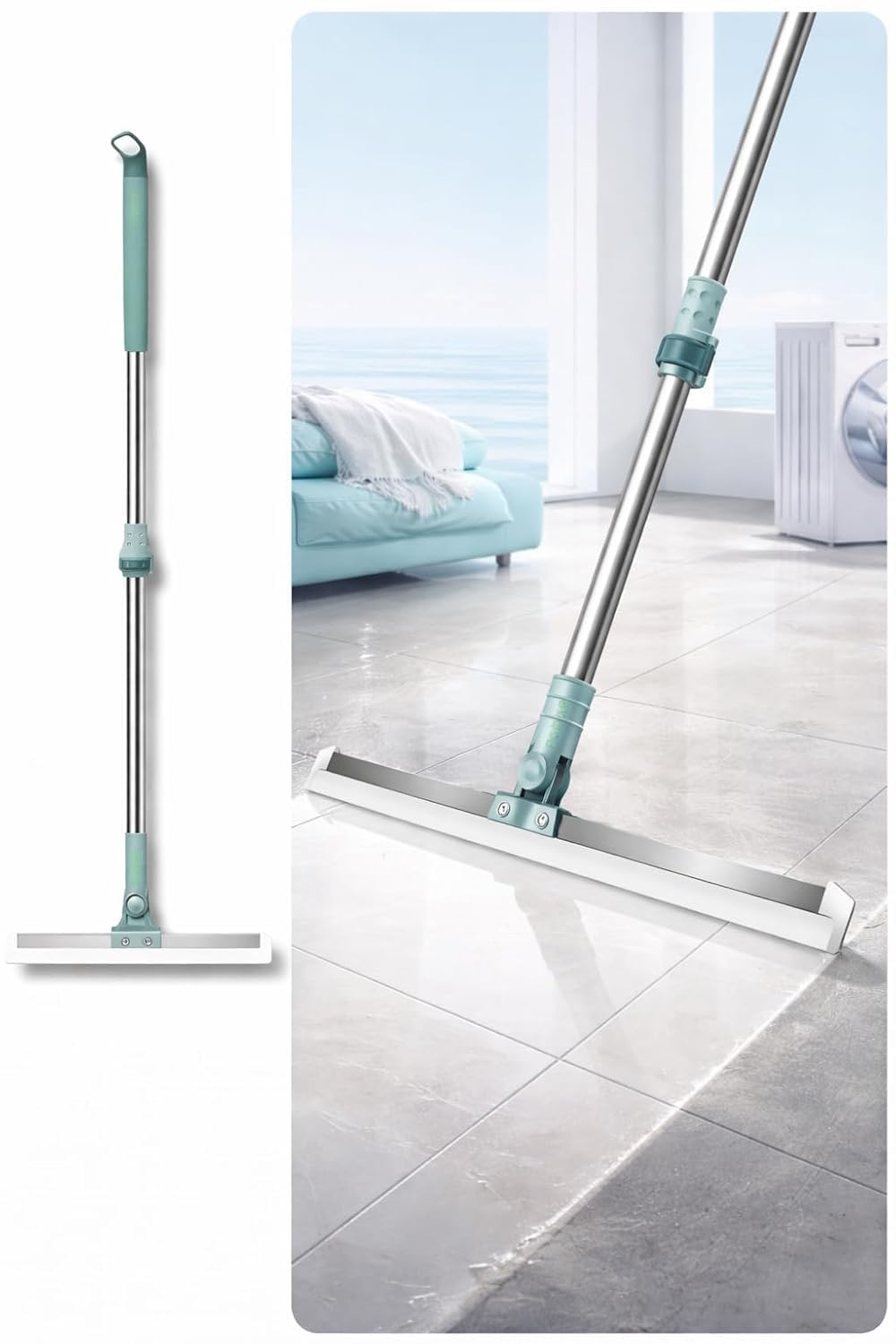 DARNEX Magic Broom Sweeper for Floor Cleaning – Multifunctional Silicone Wiper Mop with Stainless Steel Extendable Handle – Wet & Dry Use – Bathroom Floor Wiper & Window Squeegee Viper-picture-30