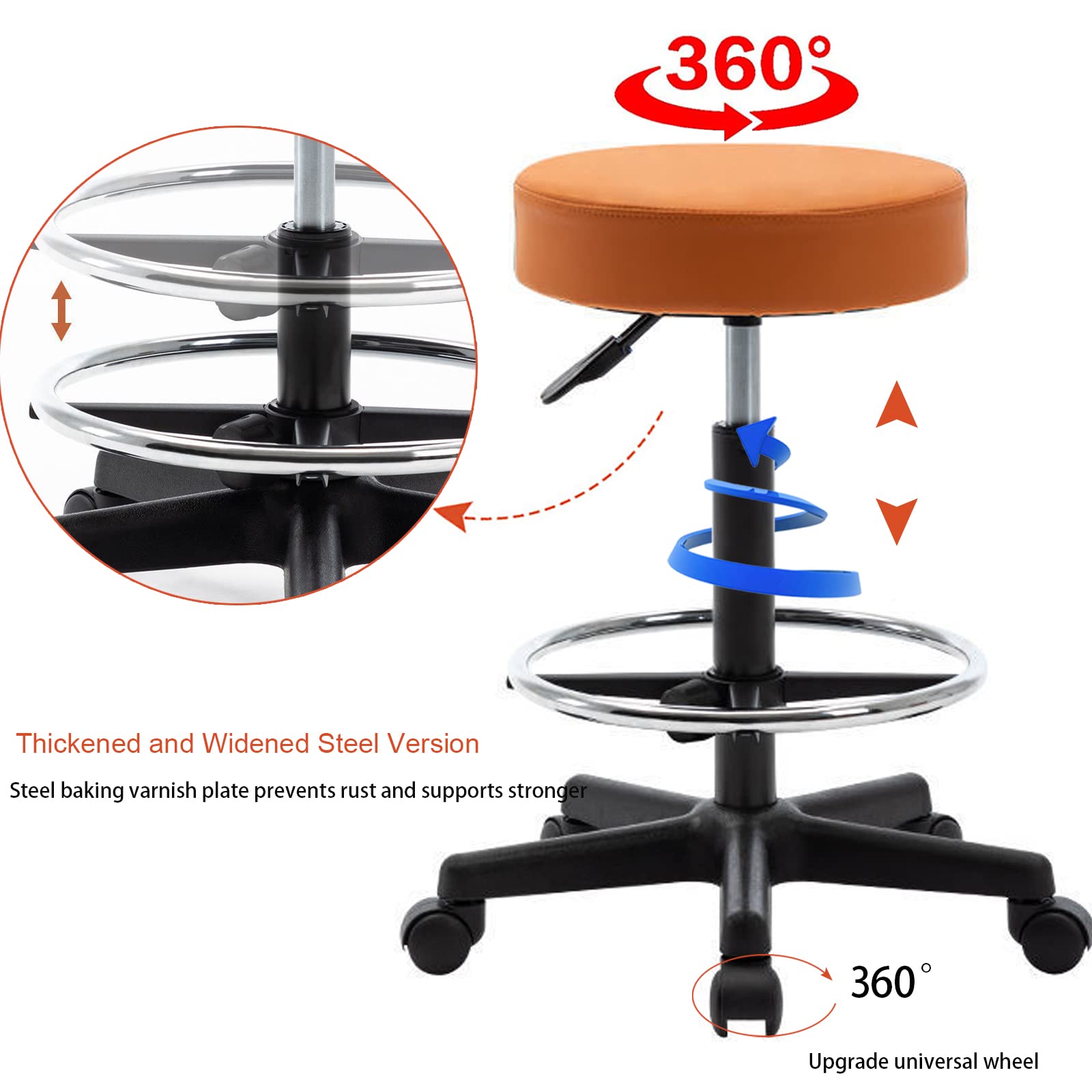 Tuekys Reclining Salon Barber Chair, Height Adjustable Hydraulic Hair Salon Chair With 360 Degrees Rolling Swivel Beauty Spa Salon Armchair Pink