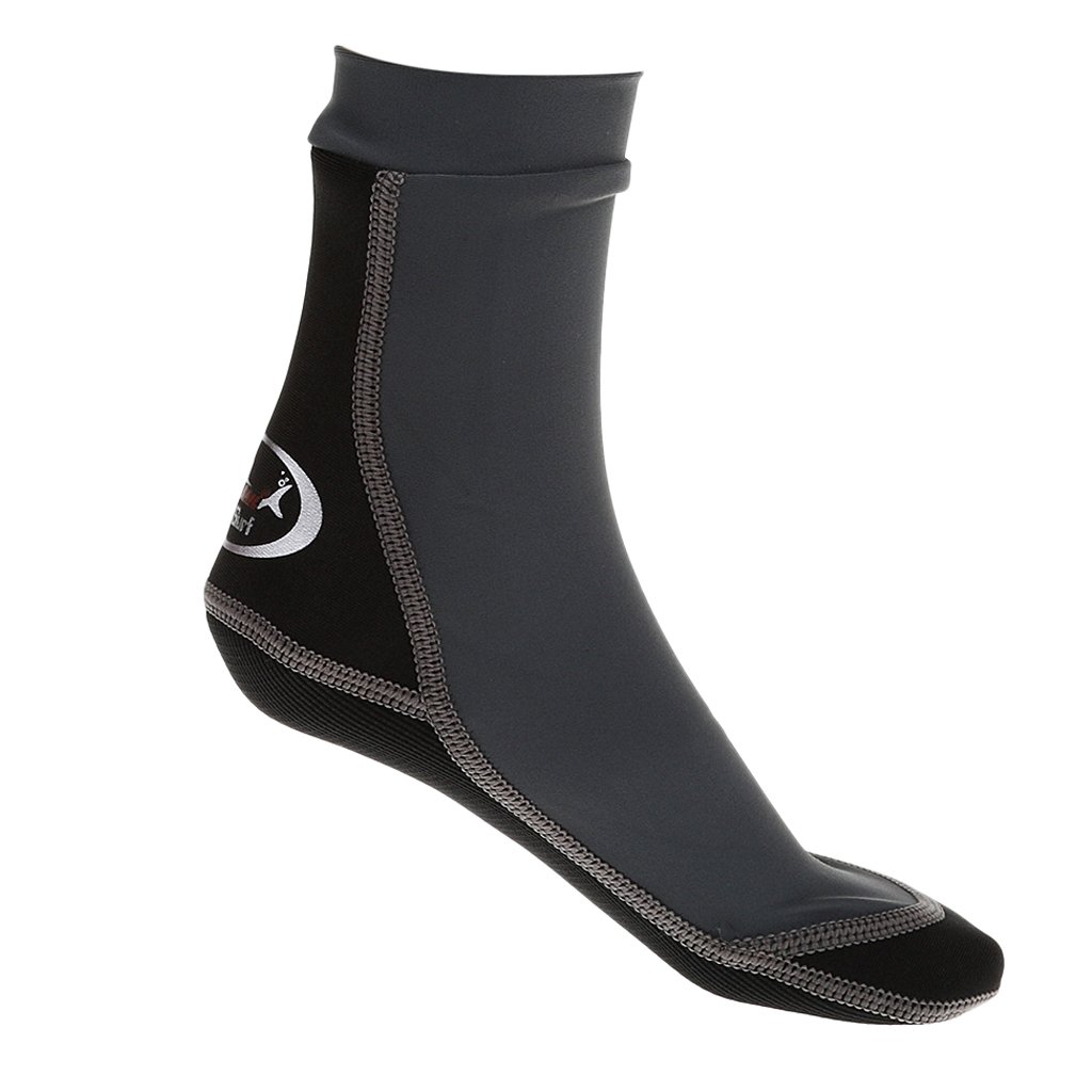1,5 mm Tauchsocken, Schwimmen, Schnorcheln, Neopren, Surfstiefel, L, Grau