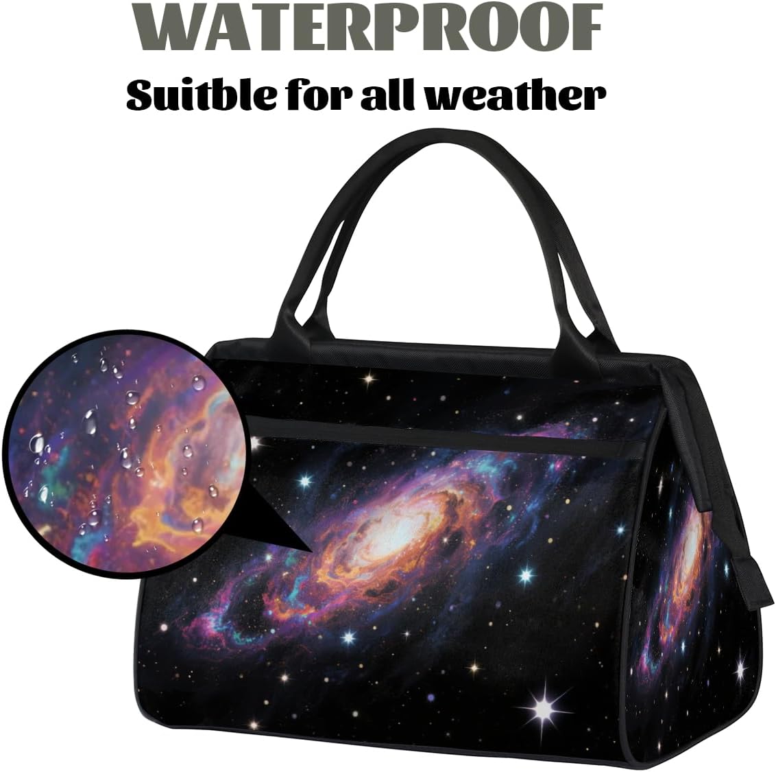 Travel Gym Bag - Spiral Galaxy Large Capacity Tote for Men Women - Shoulder Weekender Bag for Travel Yoga School - Mommy Hospital for Labor Delivery