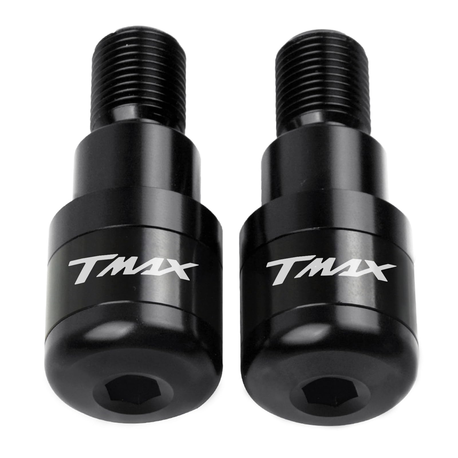 TMAX 500 530 560 2Pcs Bilanceri Manubrio Contrappesi Moto Manopole Manubrio Terminale CNC Alluminio Per Tmax 500 Tmax 530 Tmax 560 2009-2022 TMAX530 SX DX 2017-2019(Nero)