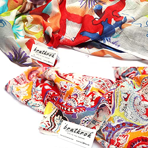 Image of Women's Trendy floral Printed Rayon Stoles Multicolour (Pack of 2)