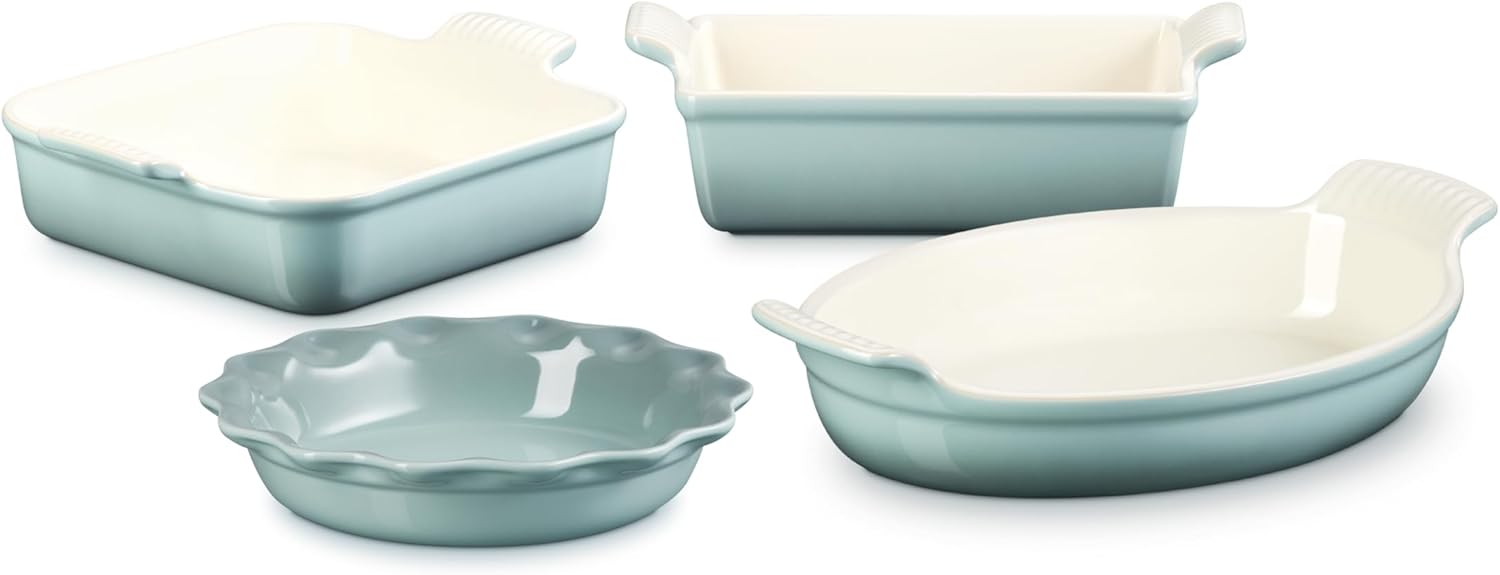 Le Creuset Stoneware 3 PC Heritage Bakeware Set, Sea Salt