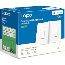 TP-Link Tapo Matter Smart Light Switch: Voice Control w/Siri, Alexa &amp; Google Home | UL Certified | Timer &amp; Schedule | Easy Guided Install | Neutral Wire Required | Single Pole | Tapo S505(2-Pack)