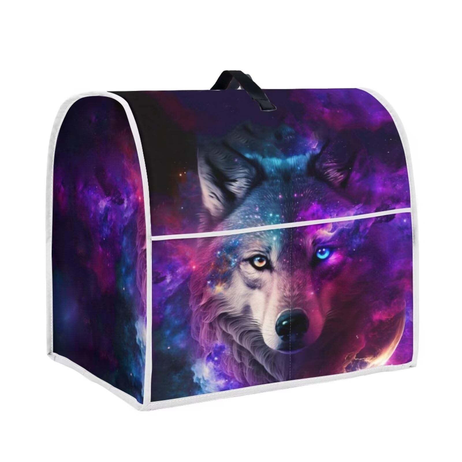 TODIYADDU Purple Galaxy Wolf Stand Mixer Cover Compatible with 6-8 Quart Kitchen Aid Mixer Fashion Kitchen Stand Mixer Dust Cover with Handle Waterproof Kitchen Appliance Organizer Bag Gifts