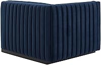 Vista 286 de Modway Conjure - Sofá seccional tapizado de terciopelo de alto rendimiento, con canal, silla sin brazos en negro y gris