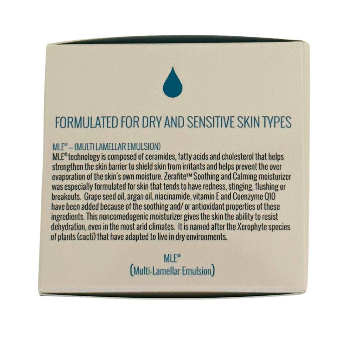 ZERAFITE Soothing and Calming Face Moisturizer for Dry & Sensitive Skin, 2.2 fl oz