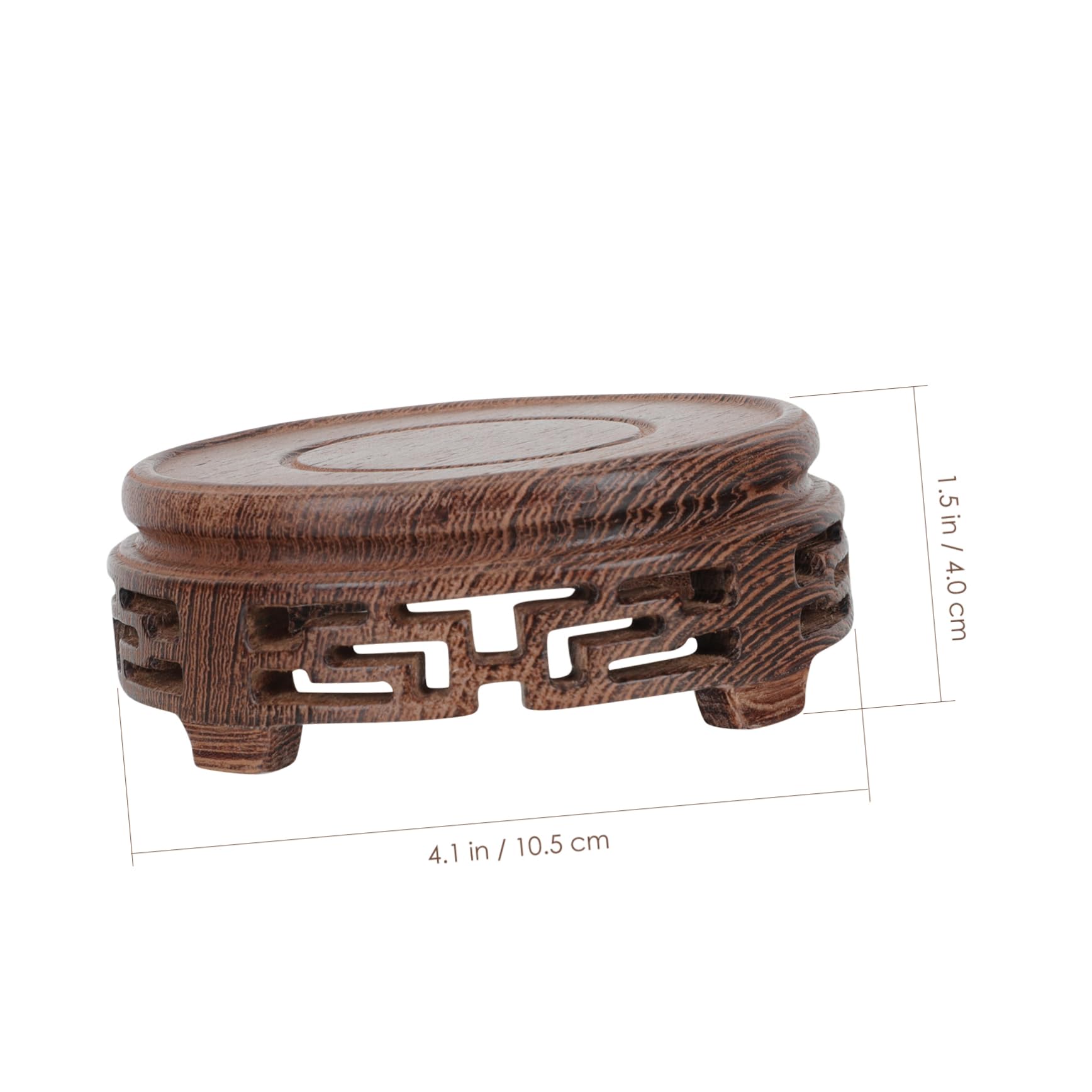 Ciieeo Chicken Wenge Wooden Tea Stand Round Teaware Display Base 4 Inch Compact Teapot Holder for Home Decor - Image 4