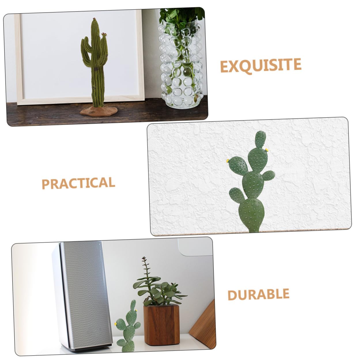 CLISPEED Cactus Artificiel 2 Pièces Décoration De Bureau Et Terrarium Plantes Succulentes Simulées 5.5 Pouces Matériau PVC pour Maison Jardin Et Bureau