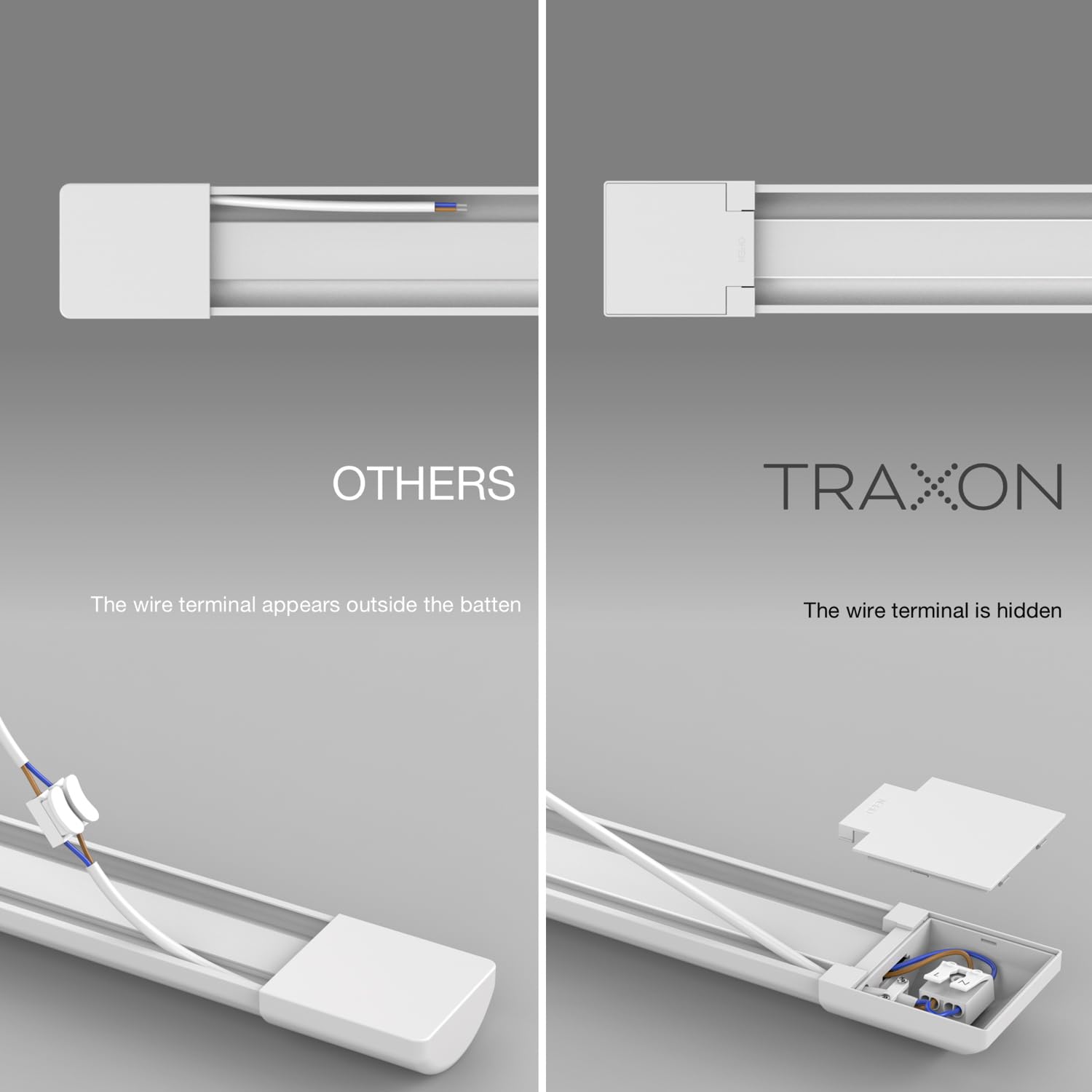 TRAXON LUXPOINT Regleta Luminaria Batten LED - Dalbert integrado 120cm 36W Luz fría 6500K 3600Lm IP54 IK06 interior superficie (Luz fría 6500K 36W | 120cm)