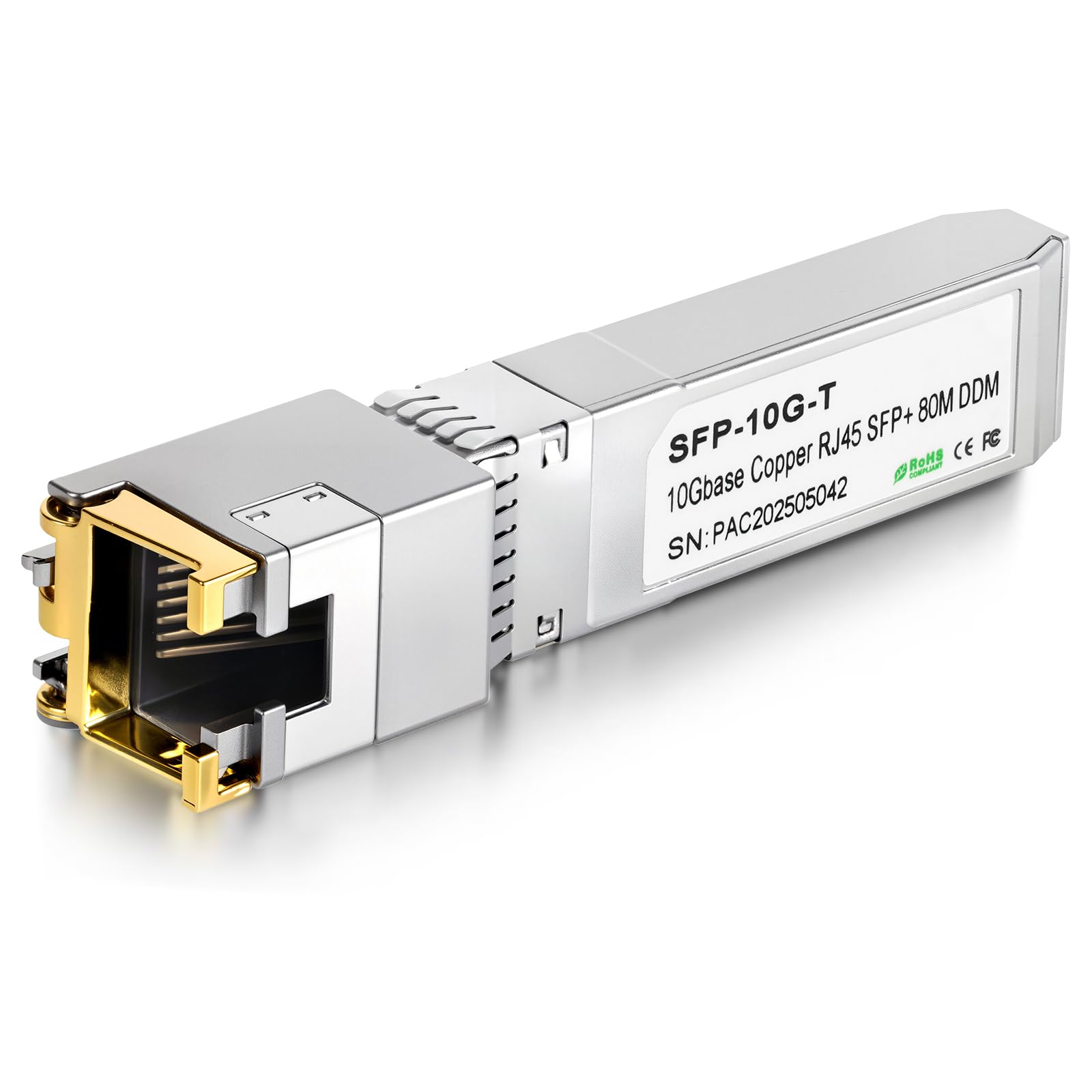 OFFCUP Module de SFP vers RJ45 en Cuivre, 10G SFP Base-T Jusqu'à 80 Mètres, Mini-GBIC Transceiver Compatible avec Cisco SFP-10G-TS Ubiquiti UF-RJ45-10G Netgear Mikrotik D-Link Supermicro