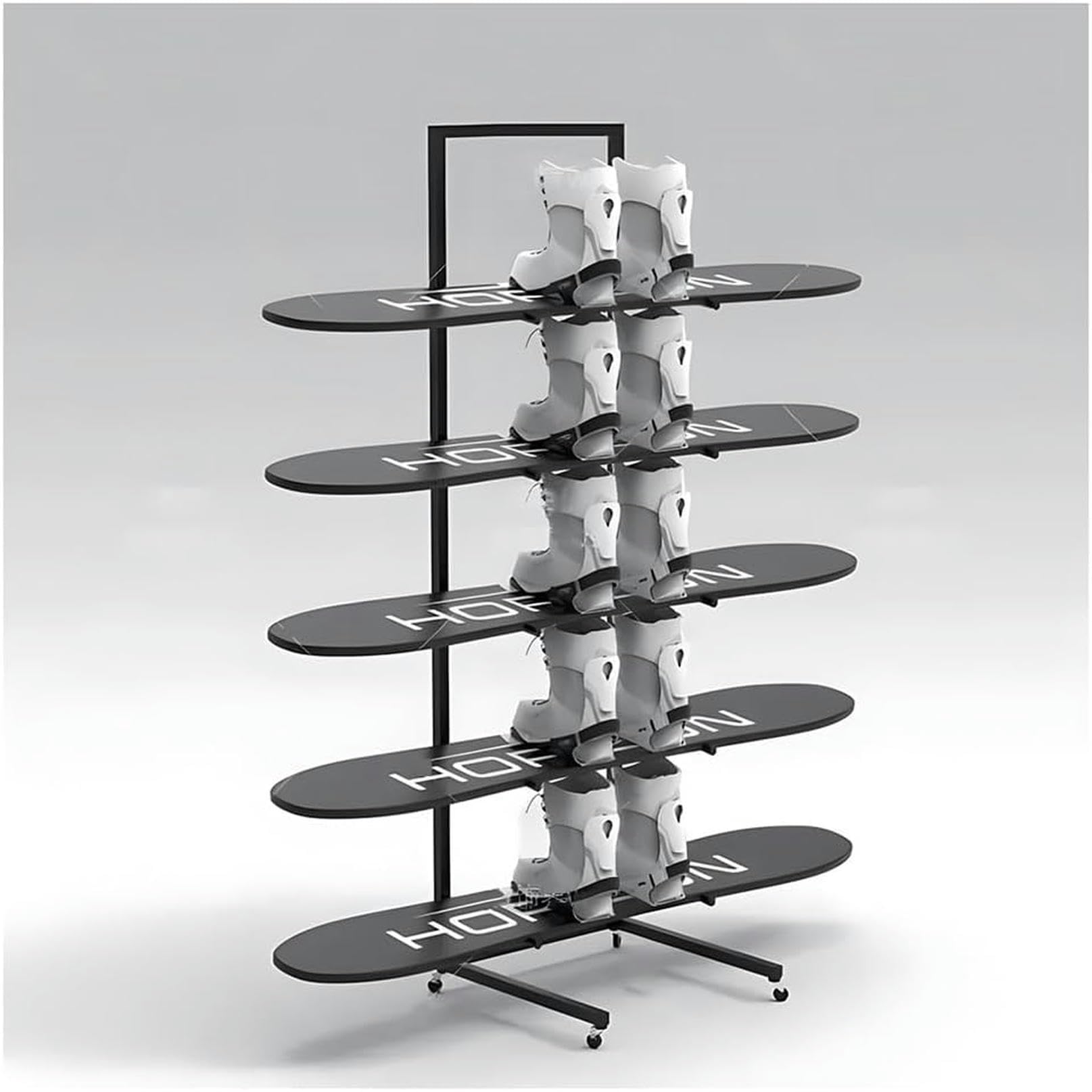LIEOWYD Metal Snowboard Storage Rack Stand, Home Gym Organize Holder, Sample Board Display Rack, for Skis/Skateboards/Scooter