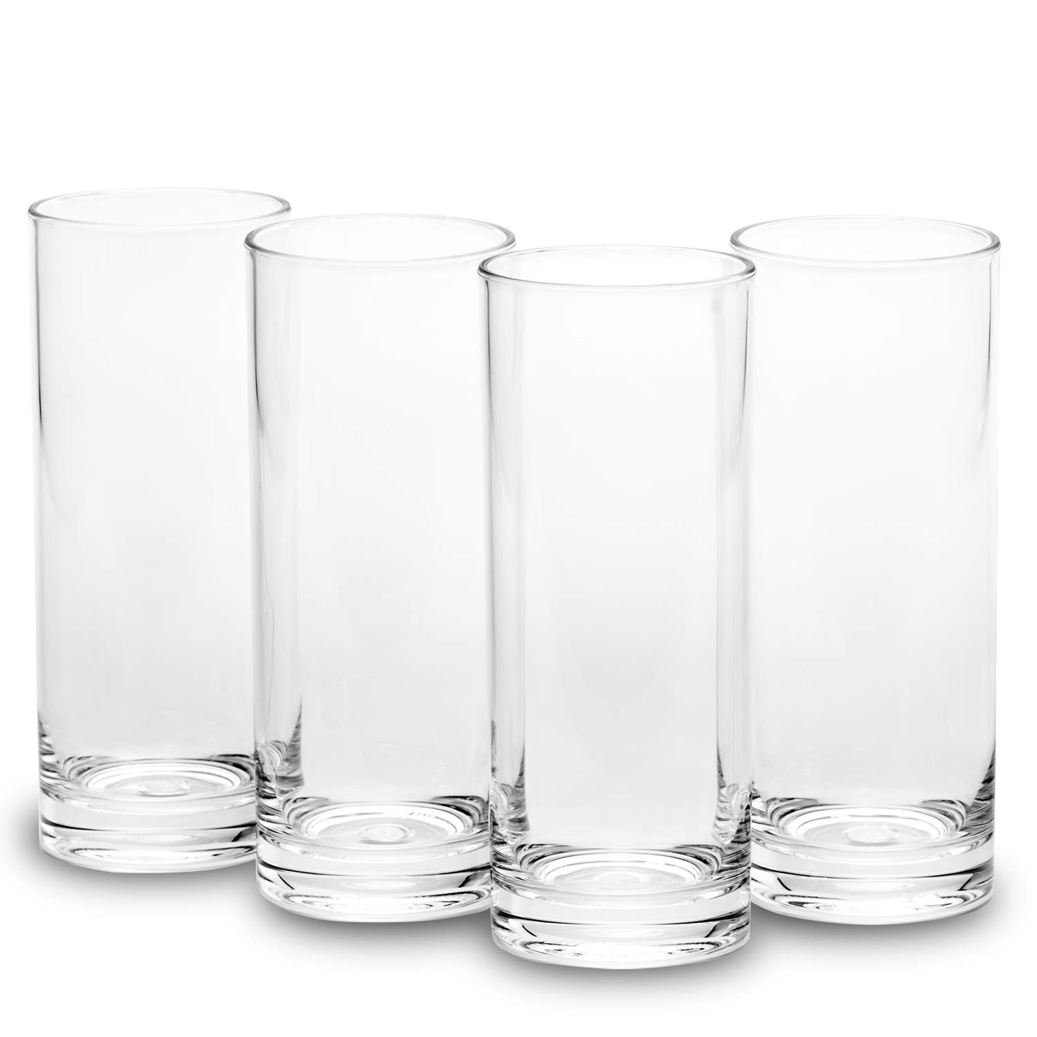 YINJOYI 12 oz Plastic Drinking Glasses Tumblers Water Cups Adults Glassware Reusable Colored Picnic Drinkware (Clear)