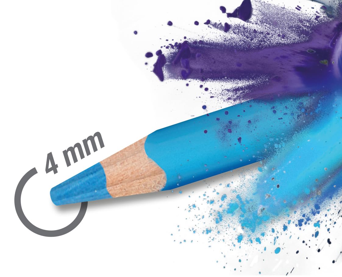 FABER-CASTELL 116544 – zestaw kredek trójkątnych, 24 kredki dla dzieci i dorosłych, miny odporne na łamanie | Ergonomiczne kredki dla dzieci i dorosłych z wkładem zabezpieczonym przed złamaniem i delikatnym nakładaniem koloru
