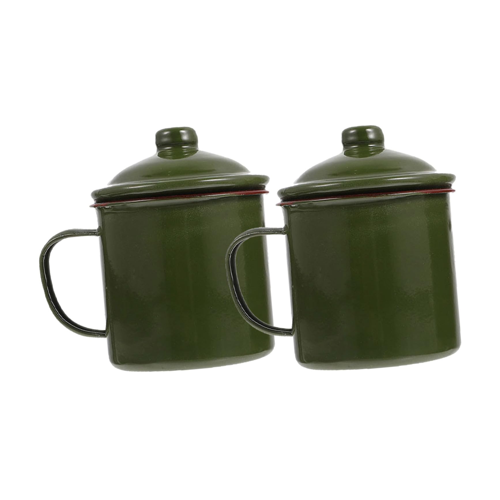 Mugs en émail de qualité supérieure : l'excellence de la vaisselle rétro verte pour le plein air