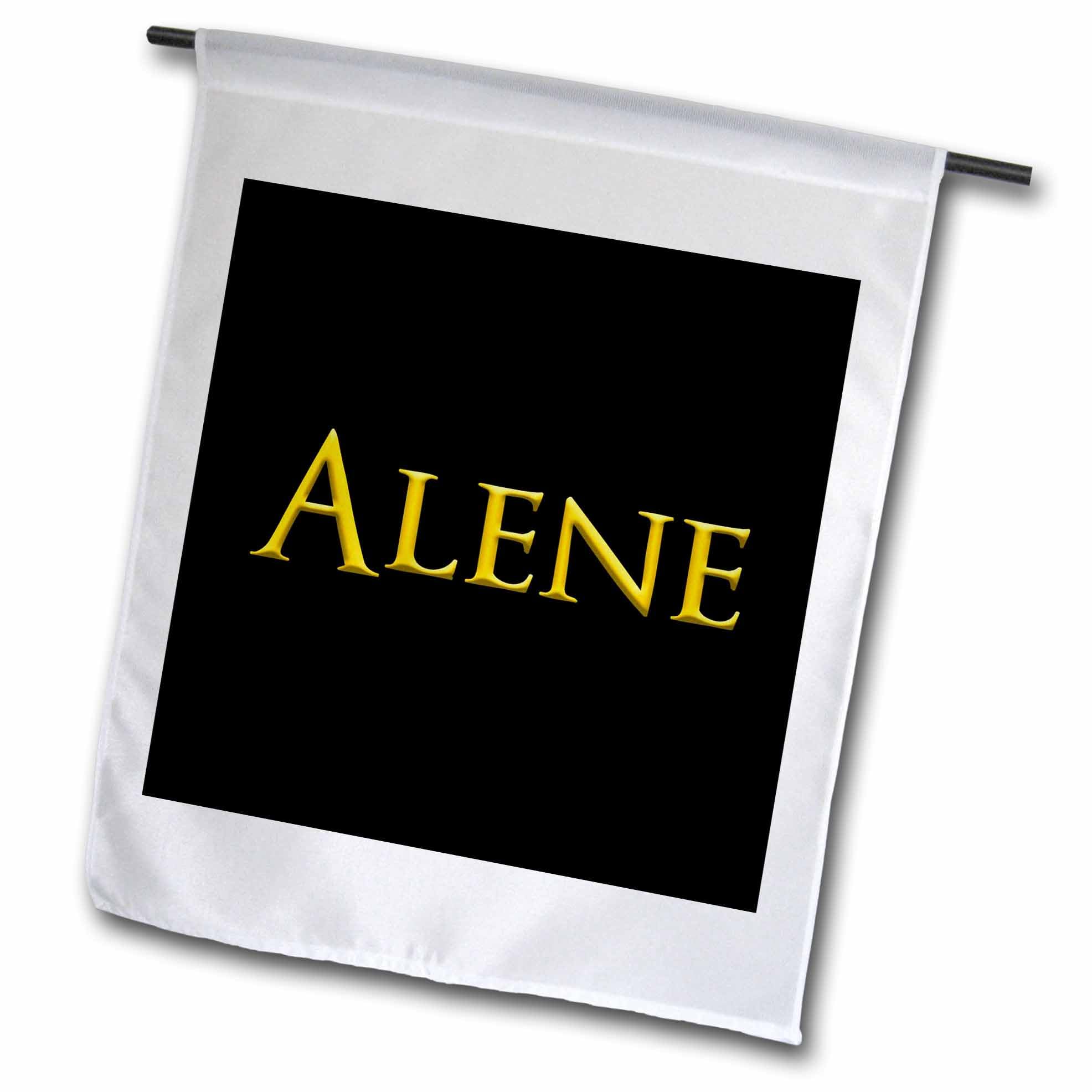 3dRose Alene popular baby girl name in the USA. Yellow on black gift charm - Flags (fl-376551-1)