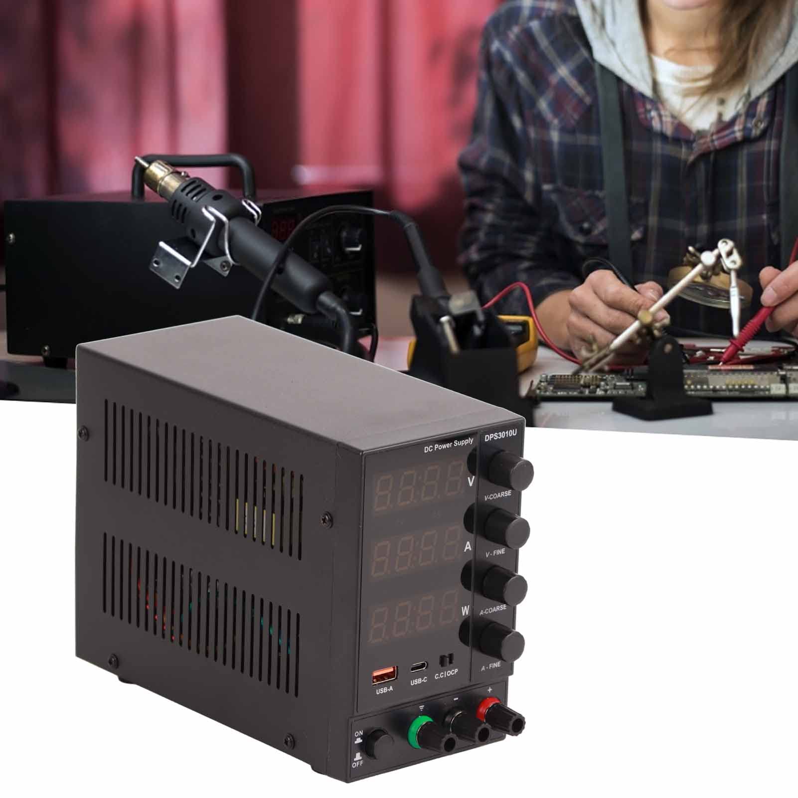 FTVOGUE Regulowane 30 V 10A DC Zasilacz USB Szybkie ładowanie OBTERNEK OBROTOWE DLA PŁATNOŚCI PLAPOWEGO, SZKOŁYCH LABORY I LINE PRODUKCJI (Wtyczka UE 220V 4W)