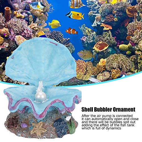 Aquarium Resin Shell Pearl, fácil de limpar não tóxico Borbulhador de conchas de aquário para aquári