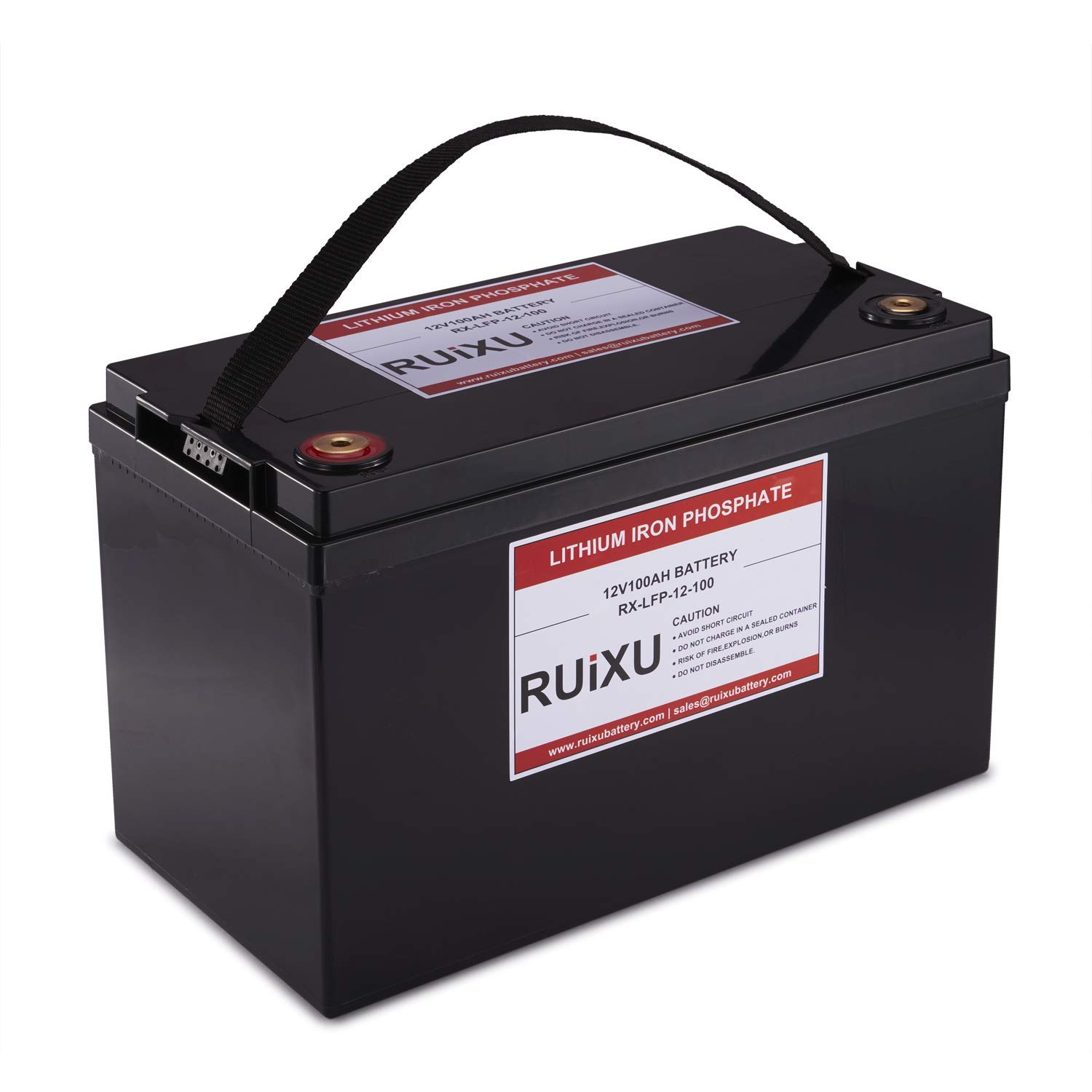 RUIXU LiFePO4 12V 100Ah Lithium Iron Phosphate Battery Pack Light Weight LiFePO4 Complete Battery (BMS Included),Lead Acid Battery Replacement RV, Solar, Marine, and Off-Grid Applications