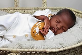 Angelbaby Lifelike Reborn Baby Dolls Black Boy Sleeping 20 Inch African American Silicone Newborn Real Baby Doll Soft Body Alive Infant Look Biracial Reborns Doll Gift Playsets