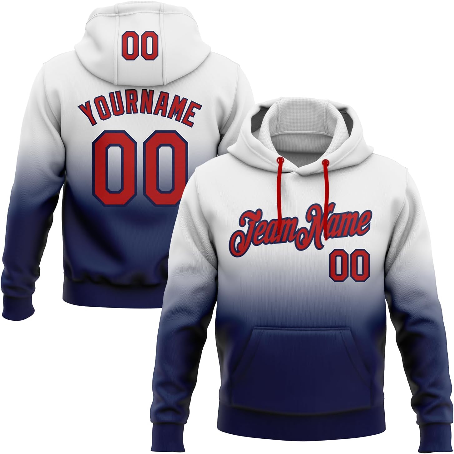 Fanscustom Custom Gradient Baseball Hoodies Personalized Stitched Name Number Novelty Sweatshirts Sports Team Uniforms