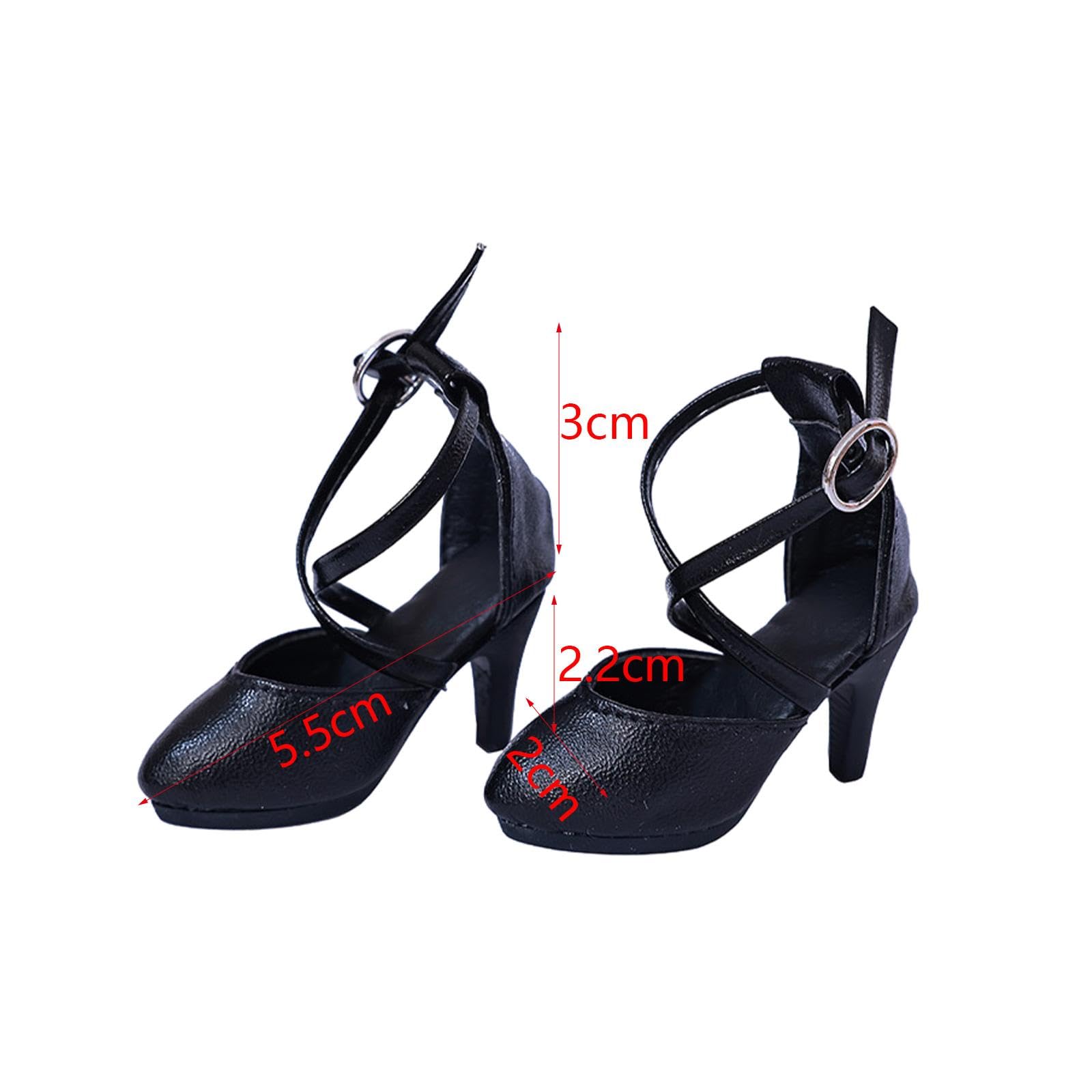 Tacones Altos en Miniatura para Muñecas Femeninas a Escala 1/4 - Accesorios Coleccionables de Cuero Sintético para Coleccionistas Y Aficionados a Las