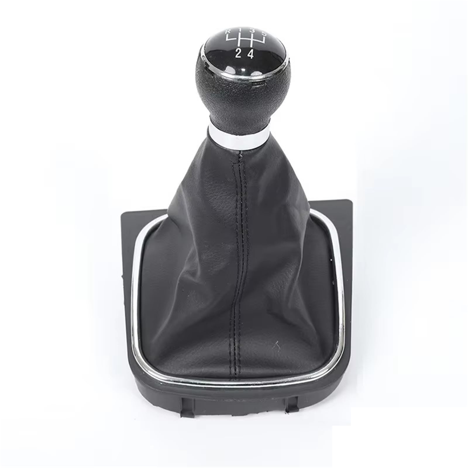 Pdurmbuab 5 Speed Black Line Gear Shift Knob Manual 5/6 Speed Stick Gear Shift Knob With Leather Boot Collar Case For Golf 5 V 6 Vi Mk5 Mk6 Jetta 2005-2014