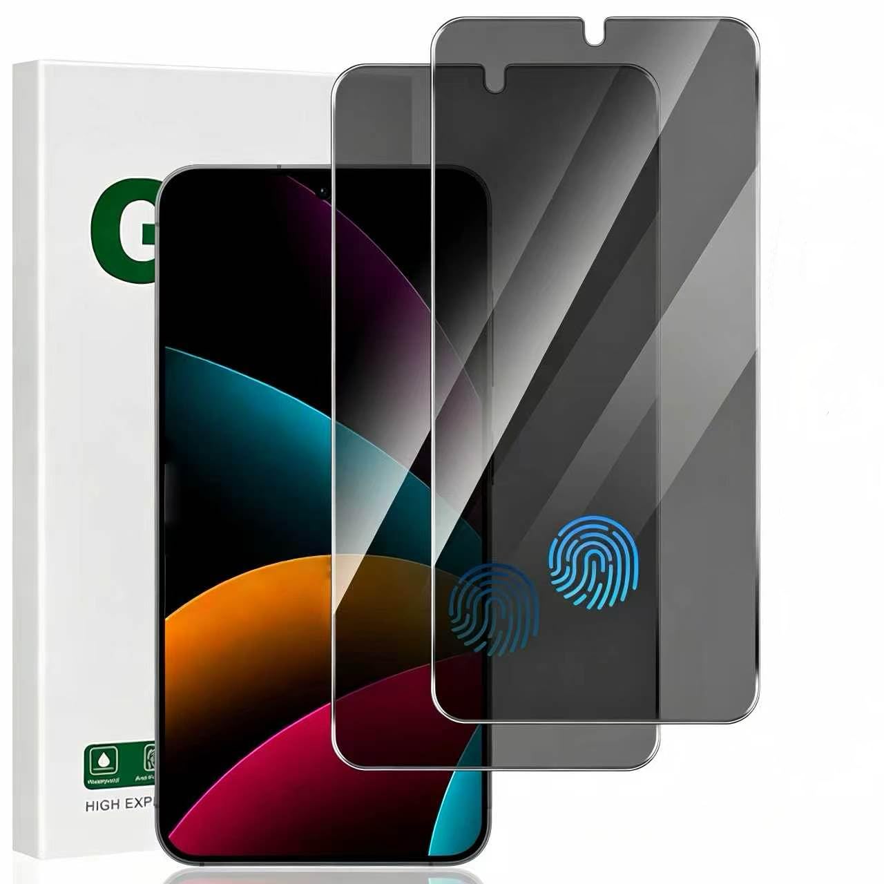 Photo 1 of (2 Pack) Galaxy S23 Privacy Screen Protector Tempered Glass, 9H Hardness 2D Curved Full Coverage Bubble Free Support Fingerprint, for Samsung Galaxy S23 6.1 Inch