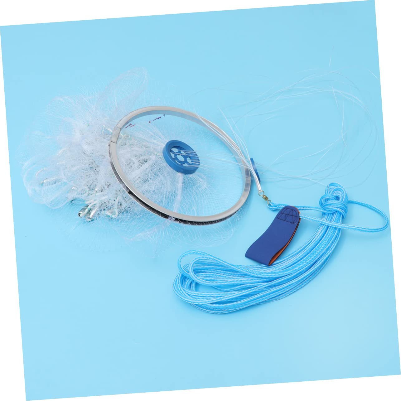 PartyKindom Jet à Main Le Filet de pêche Filet leurre Pliable Filet piège à Mailles épuisette de pêche Portable Blanche