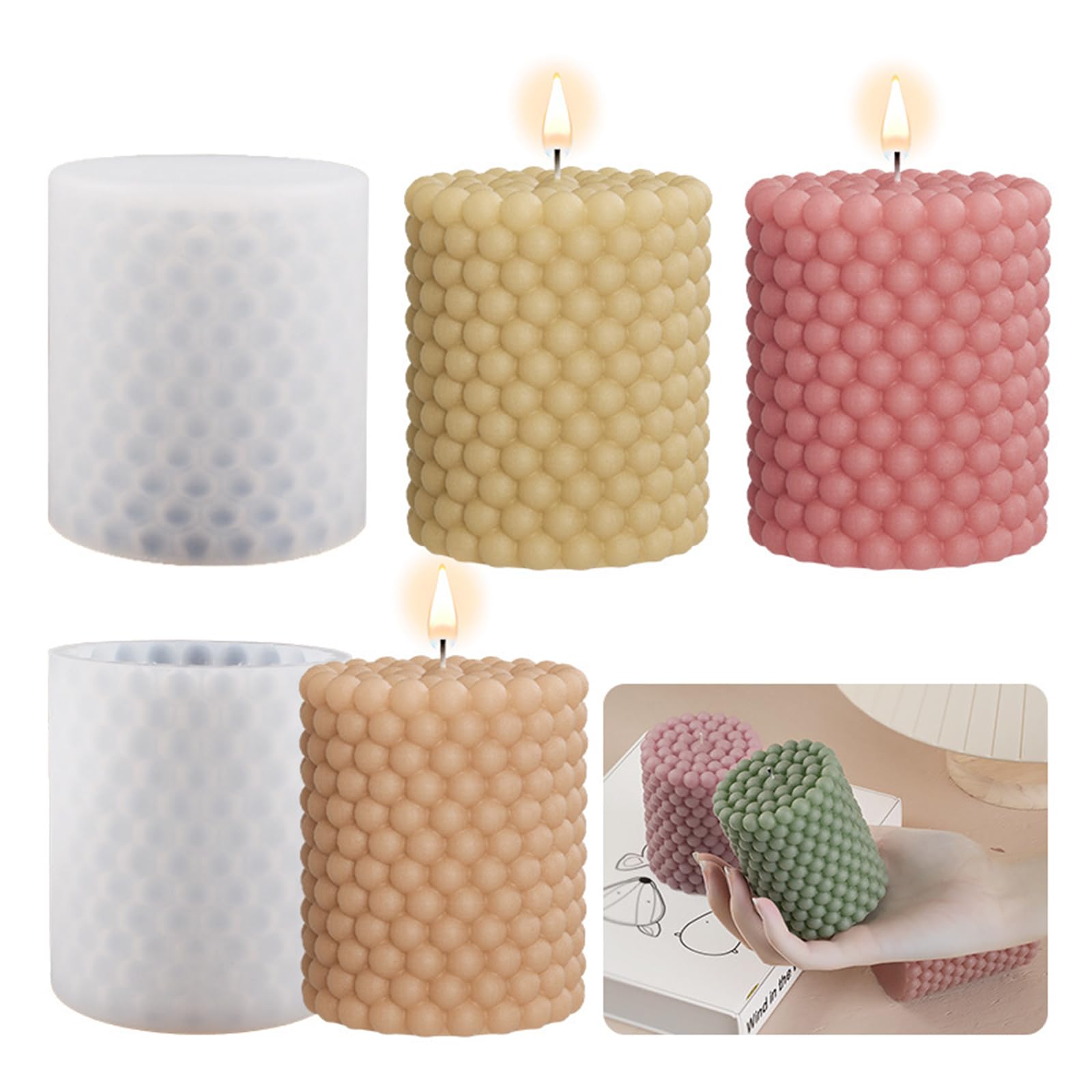 WINBST Plastic kaars schimmel, 3D spiraal cilinder kaars schimmel DIY aromatherapie kaarsen bloemen eettafel bruiloft decoratie WINBST Plastic kaars schimmel, 3D spiraal cilinder kaars schimmel DIY aromatherapie kaarsen bloemen eettafel bruiloft decoratie