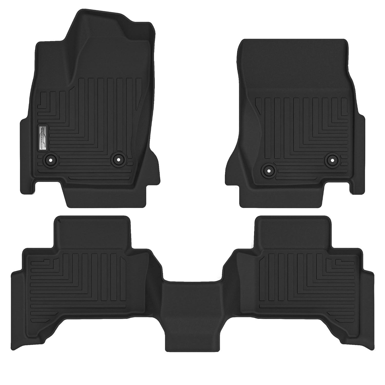 XINSHANGXIU Floor Mats for 2024 2025 Toyota Land Cruiser,TPE All Weather Protection Slush 1st & 2nd Row Floor Liners Black